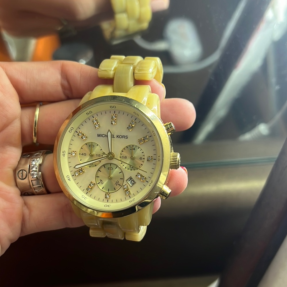 Michael Kors Cream turtleshell watch